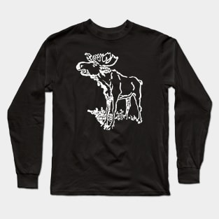 Moose - Vintage Hand drawn Long Sleeve T-Shirt